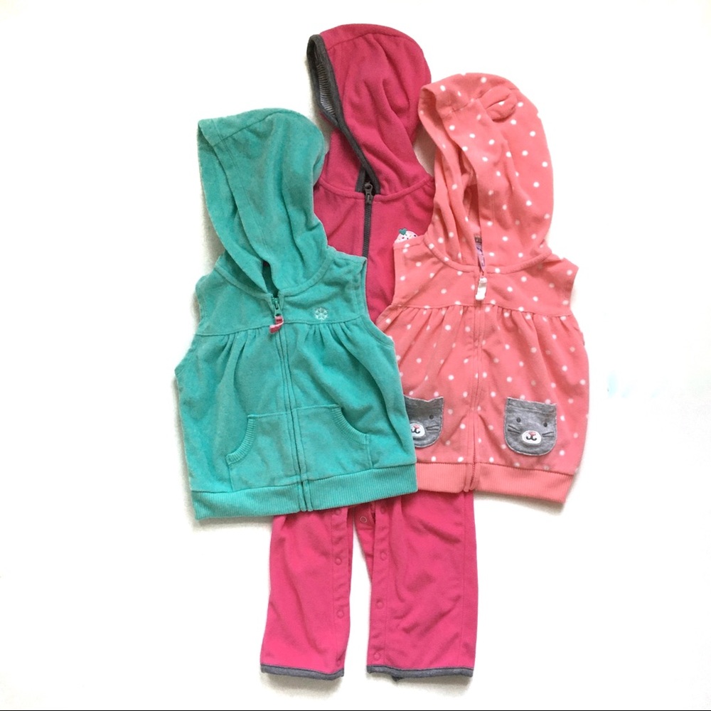 Carte’s Baby Girls Hooded Fleece Size 18M - Picture 2 of 9